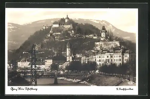 AK Graz, Panorama mit Schlossberg