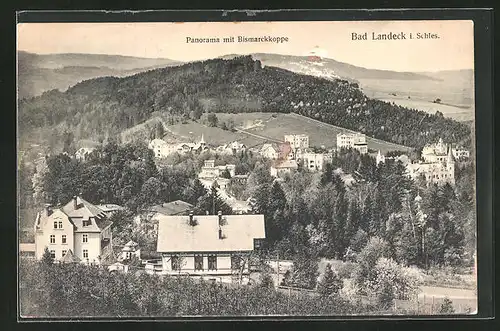 AK Bad Landeck i. Schles., Panorama mit Bismarckkoppe