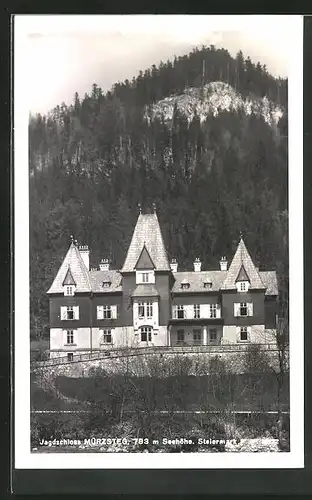AK Mürzsteg, Blick zum Jagdschloss Mürzsteg