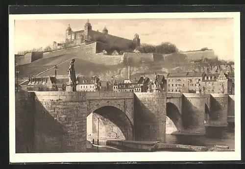 AK Würzburg, Festung und alte Mainbrücke