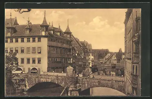 AK Nürnberg, Museumsbrücke und Fleischbrücke