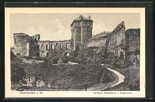 AK Andernach a. Rh., Kurfürstl. Schlossruine, Totalansicht