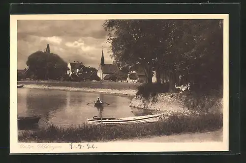 AK Uhldingen, Teilansicht mit Partie am See