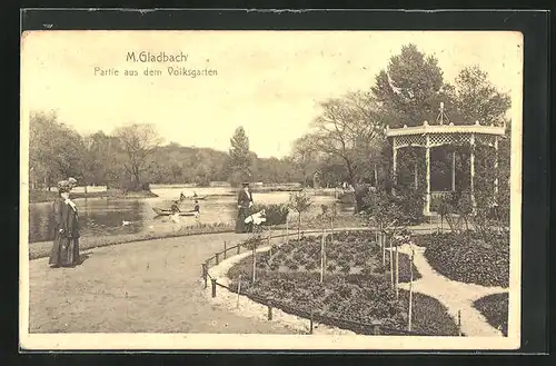 AK M.-Gladbach, Partie aus dem Volksgarten