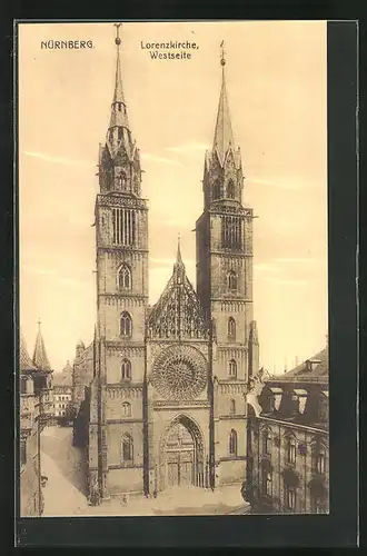 AK Nürnberg, Westseite der Lorenzkirche