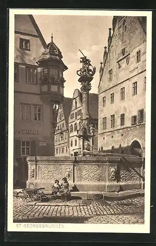 AK Rothenburg o. T., St. Georgsbrunnen