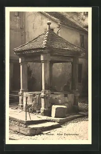 AK Rothenburg o. T., alter Ziehbrunnen