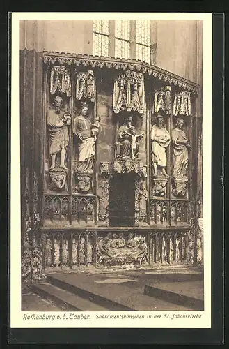 AK Rothenburg o. T., Sakramentshäuschen in der St. Jakobskirche