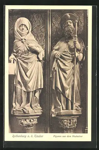 AK Rothenburg o. T., Figuren aus dem Hochaltar