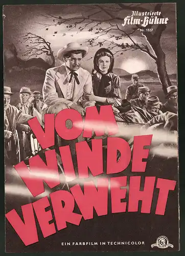 Filmprogramm IFB Nr. 1837, Vom Winde verweht, Cliff Edwards, George Reeves, Vivien Leigh, Regie: Victor Fleming