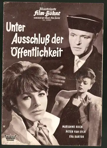 Filmprogramm IFB Nr. 05880, Unter Ausschluss der Öffentlichkeit, M. Koch, P. van Eyck, E. Bartok, Regie: Harald Philipp