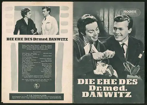 Filmprogramm PFI Nr. 71 /56, Die Ehe des Dr. med. Danwitz, Heidemarie Hatheyer, Marianne Koch, Regie: A. M. Rabenalt