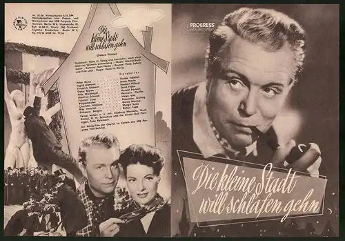 Filmprogramm PFI Nr. 52 /56, Die kleine Stadt will schlafen gehn, Gustav Fröhlich, Jester Naefe, Regie: Hans H. König