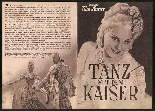 Filmprogramm IFK Nr. 3253, Tanz mit dem Kaiser, Marika Rökk, Axel von Ambesser, Regie: Georg Jacoby