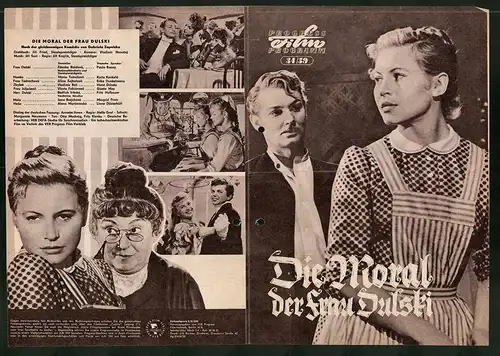 Filmprogramm PFP Nr. 34 /59, Die Moral der Frau Dulski, Marie Tomasova, Zdenka Baldova, Regie: Jiri Krejcik