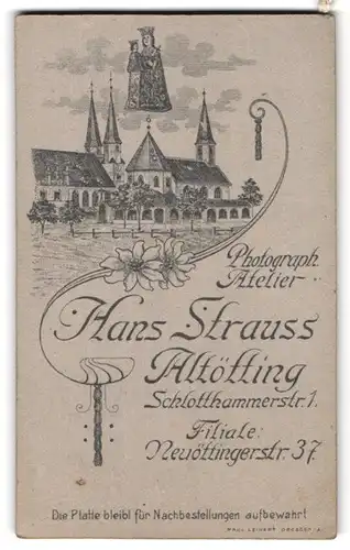 Fotografie Hans Strauss, Altötting, Schlotthammerstr. 1, Ansicht Altötting, Kloster mit Madonna