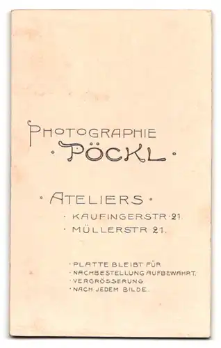 Fotografie Atelier Pöckl, München, Müllerstrasse 21, junge Dame mit hochgestecktem Haar