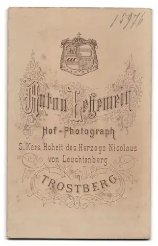 Fotografie Anton Lehemeir, Trostberg, Bürgerliche Frau mit Kleid und Bluse mit Blumenmuster