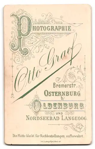 Fotografie Otto Graef, Osternburg b. Oldenburg, Bremerstrasse, Portrait junge Dame im modischen Kleid
