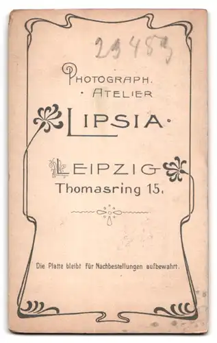 Fotografie Atelier Lipsia, Leipzig, Thomasring 15, Portrait bürgerliche Dame mit zwei kleinen Mädchen
