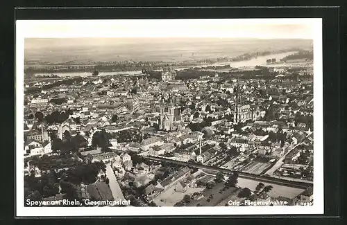 AK Speyer /Rhein, Gesamtansicht, Fliegeraufnahme