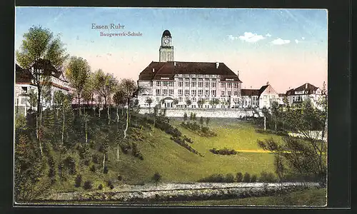 AK Essen /Ruhr, Blick zur Baugewerk-Schule