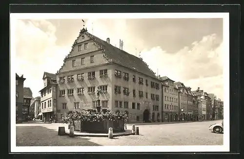 AK Ansbach, Rathaus mit Markgraf Georg Brunnen