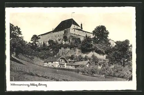 AK Tittmoning /Obb., Burg mit Wohnhaus unterhalb