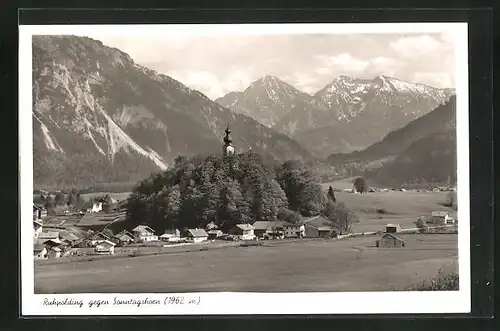AK Ruhpolding, Ortsansicht gegen Sonntagshorn