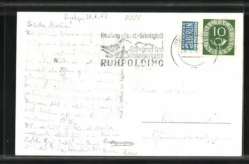 AK Ruhpolding, Ortsansicht gegen Sonntagshorn