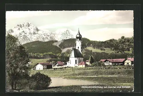 AK Feldkirchen /Obb., Kirche gegen Staufen u. Zwiesel