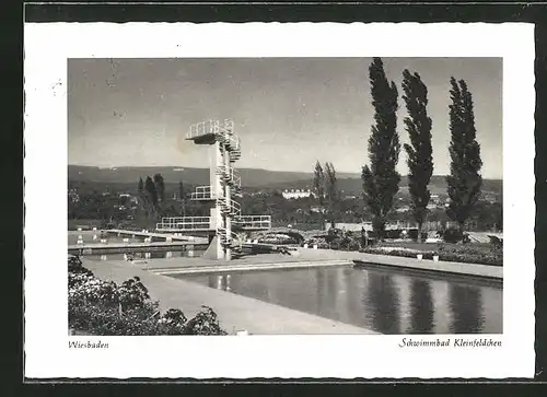 AK Wiesbaden, Schwimmbad Kleinfeldchen
