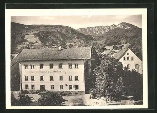 AK Bergen, Gasthof Zum Hochfelln, Alpenpanorama