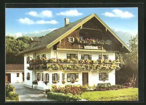 AK Weissbach-Marzoll bei Bad Reichenhall, Hotel Haus Grassmann, Reichenhaller Strasse 4