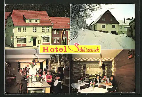 AK Bad Sachsa, Hotel Schützeneck, Innenansichten