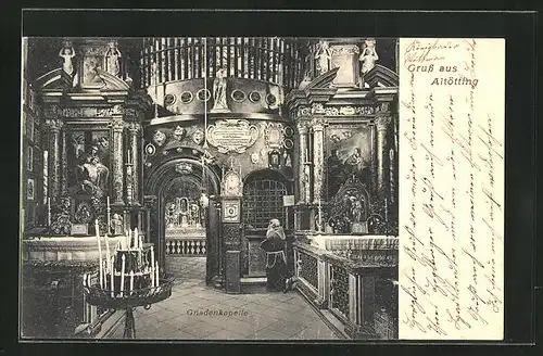 AK Altötting, Gnadenkapelle von innen