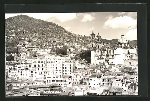 AK Taxco, Ortspartie mit Kirche