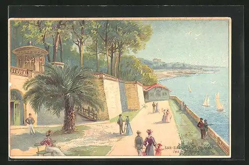 AK Hyéres, Meer mit Schiffen im Sonnenschein