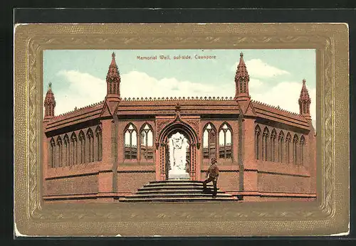 Präge-AK Cawnpore, Memorial Well out-side