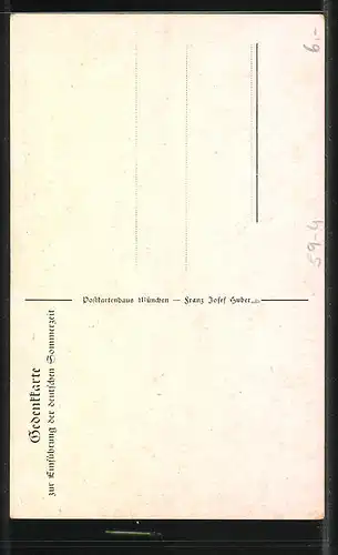 Künstler-AK München, Münchner Kindl am Frauenturm bei Mondschein, Einführung der deutschen Sommerzeit 1916