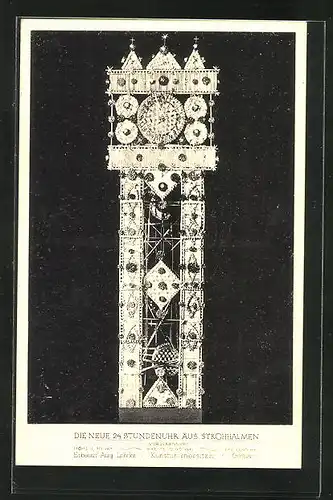 AK Kunstuhr, Die neue 24 Studenuhr aus Strohhalmen