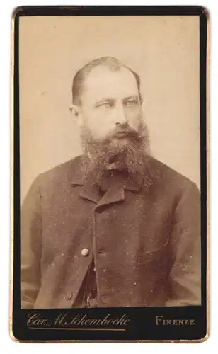 Fotografie Cav. M. Schemboche, Firenze, Portrait bürgerlicher Herr mit Vollbart