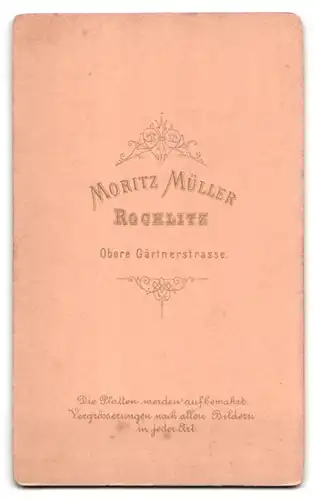 Fotografie Moritz Müller, Rochlitz, Obere Gärtnerstr., Portrait junges Mädchen im Kleid mit Spitzenkragen und Brosche