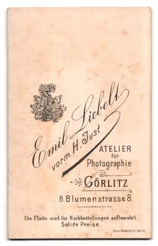 Fotografie Emil Leibelt, Görlitz, Blumenstr. 8, Portrait kleines Mädchen im Samtkleid mit Spitzenkragen