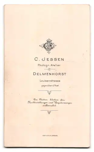 Fotografie C. Jessen, Delmenhorst, Louisenstrasse, Portrait junge Dame mit Hochsteckfrisur