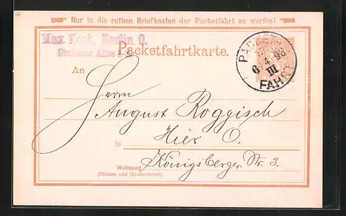 AK Packetfahrtkarte Berlin, Private Stadtpost, Max Koch
