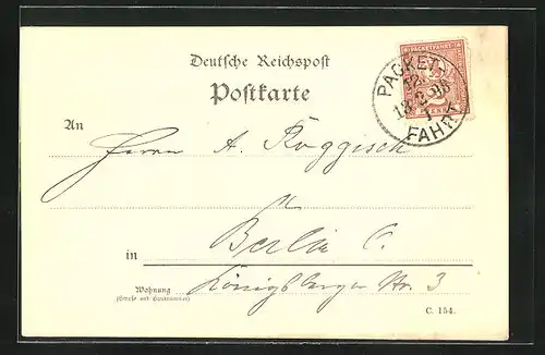 AK Stempel Private Stadtpost, Packetfahrt Berlin