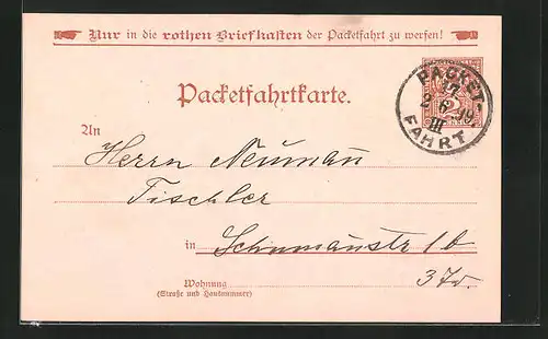 AK Packetfahrtkarte Berlin, Private Stadtpost