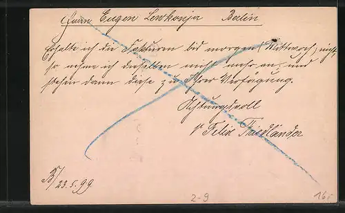 AK Packetfahrtkarte Berlin, Private Stadtpost