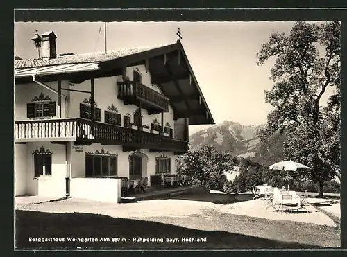 AK Ruhpolding /Obb., Berggasthaus Weingarten-Alm